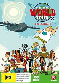 the cartoon world tour collection 1 is shown in this image, with an airplane flying above it