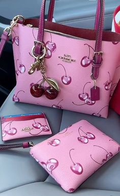 Purses Aesthetic Outfit, Girly Bags Purses, Aesthetic Purses And Bags, Crochet Pouches, Pink Coach Bag