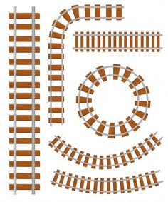 a set of train tracks and rails