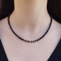 High Quality Sparkling 16” Inches Black Tourmaline Rondelles Chocker Necklace. Genuine Faceted Black Tourmaline Beads With 14k Yellow Gold Filled Beads. Can Be Worn Alone For The Minimalist Look Or Layered With Other Necklaces 4mm Black Tourmaline Faceted Beads 14k Gold Filled 6mm Spring Ring Clasp And Beads. Elegant Black Spinel Beaded Necklaces, Elegant Black Spinel Beaded Necklace, Black Gemstone Necklaces With Round Beads, Black Faceted Round Necklace, Elegant Black Round Bead Crystal Necklaces, Elegant Black Rondelle Beaded Necklaces, Elegant Black Crystal Necklace With Gemstone Beads, Faceted Black Spinel Necklace, Black Crystal Necklaces With Round Gemstone Beads