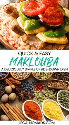 Quick & Easy Maklouba: A Deliciously Simple Upside-Down Dish Makloubeh Recipe, Maklouba Recipe, Cauliflower Roasted, Chicken Cauliflower, Middle Eastern Dishes, Roasted Eggplant, Roast Eggplant, Spice Recipes, Healthy Dishes