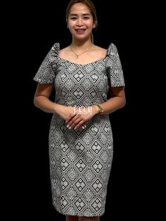 Bring the vibrant culture of the Philippines into your wardrobe with the Cultural Filipiniana Ethnic Dress. This gorgeous knee-length dress oozes Filipino style with its elegant silhouette and premium handwoven-like Inabel fabric. Premium Inabel fabric handwoven by Igorot artisans in the Philippines Flattering knee-length cut with stylish silhouette Available in a range of sizes from small to 3XL Celebrate your heritage and elevate your style with this beautiful nod to traditional Filipiniana fa Fitted Ikat Print Dress, Summer Fitted Dresses With Woven Motifs, Fitted Summer Dresses With Woven Motifs, Traditional Fitted Ikat Print Dress, Traditional Short Sleeve Dresses With Woven Motifs, Summer Fitted Dresses With Traditional Patterns, Traditional Short Sleeve Ikat Print Dresses, Traditional Ikat Print Short Sleeve Dress, Traditional Ikat Print Dress With Short Sleeves