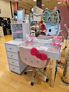 a hello kitty desk and chair in a store