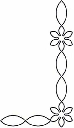 a line drawing of a flower with leaves on it