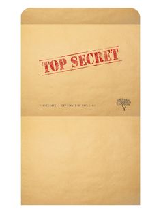 a piece of paper with the words top secret on it