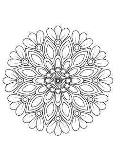 an intricate flower design in black and white