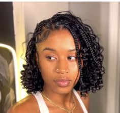 Braids Bob Style, Boho Bob, Short Bob Braids, Boho Braided Hairstyles, Hairstyles For Ladies, Short Box Braids, Feed In Braids Hairstyles