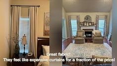 two pictures of a living room and dining room