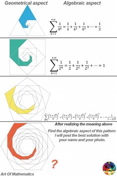 three different types of geometric shapes with numbers and symbols in the middle one is labeled