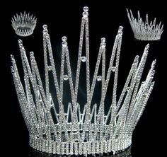 Miss Beauty Queen Pageant Crown Tiara Pageant Queen, Fantasy Crown, Quinceanera Tiaras, Queens Tiaras, Pageant Crowns, Custom Crown, Pearl Tiara, Crown Tiara, Rhinestone Tiara