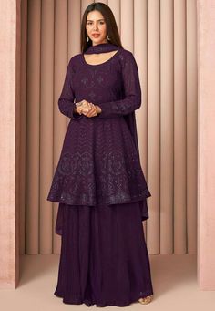 Sharara Designs, Georgette Dupatta, Gaun Fashion, Sharara Suit, Designer Kurtis, Designer Party Wear Dresses, Designer Dresses Casual, Stylish Party Dresses