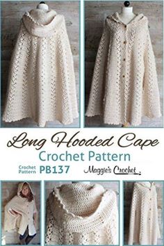 a crochet pattern for a hooded cape