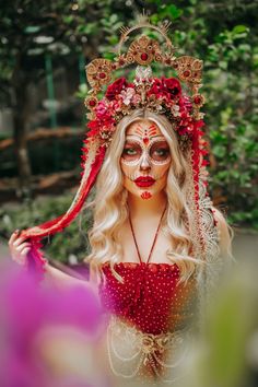 #carbickovacrowns #carbickova #redflowercrown #redflowerheadpiece #flowercrown #flowerheadpiece #flowerheadband #goldhalo #goldhalocrown #halocrown #skullmakeup #skeletonmakeup #sugarskull #skeletoncostume #skullcostume #catrina #catrinas💀 #catrinamakeup #catrinas #catrinacrown #catrinaheadpiece #crown #headband #headpiece #halloween #halloweencostume #halloweenmakeup #halloweeneveryday #halloweenparty #halloweenvibes Catrina Flower Crown, Catrina Crown, Red Flower Crown, Sugar Skull Costume, Heart Belt, Skeleton Makeup, Halo Crown, Skeleton Costume, Flower Halo