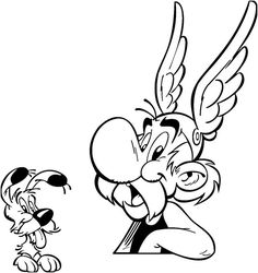 an image of a cartoon character and a dog with wings on their head coloring page