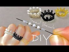 three different types of beaded hair pins