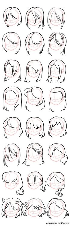 how to draw anime hair step by step