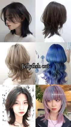 Jellyfish Haircut With Curtain Bangs, Jelly Fish Cut Short Hair, Subtle Jellyfish Haircut, Soft Jellyfish Haircut, Jellyfish Haircut Wavy, Jelly Haircut, Jellyfish Cut Hair, Haircut Jellyfish, Jellyfish Haircut X Wolf Cut Short