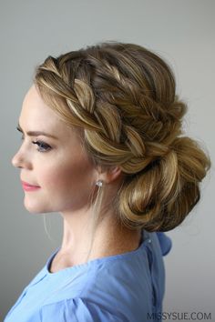 Stacked Fishtail French Braid Updo Fishtail Braid Updo, Bridesmaid Hair Braid, Fishtail French Braid, French Braid Updo, Messy Bun With Braid, Side Updo, Bridesmaid Hair Long, Peinados Recogidos