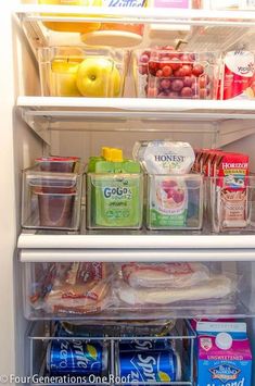 an open refrigerator filled with lots of food