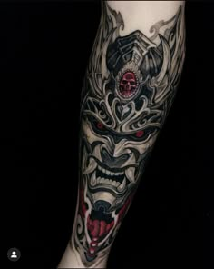 Oni Maske, Tiger Tattoo Sleeve, Japanese Tattoos For Men, Oni Tattoo, Dragon Sleeve Tattoos, Cool Arm Tattoos