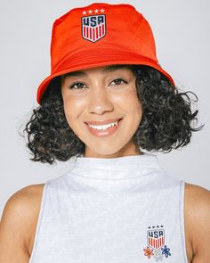 USA Bucket Hat - By Samii Ryan Sports Bucket Hat, One Size Fits Most, Sporty Bucket Hat One Size, One Size Fits Most Bucket Hat For Sports, Sporty Bucket Hat, Adjustable Hats For Sports Events, Sporty Snapback Hat, Curved Brim Bucket Hat, Mr Men, Meghan Trainor