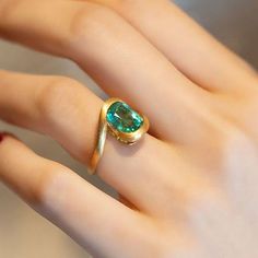 Elevate your style with our "Colombian Emerald S925 Silver Gold-Plated Matte Finish Ring." This exquisite piece features a natural Colombian emerald set in hig Diamond Finger Ring, Colombian Emerald Ring, Emerald Set, Vintage Jewellery Rings, Arm Jewelry, Everyday Ring, Colombian Emeralds, Everyday Rings, Put A Ring On It