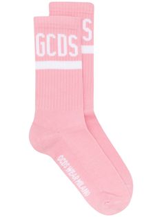 Pink/white cotton-blend ribbed contrast logo socks from GCDS featuring round toe and stretch-fit. Be sure before opening, as socks and hosiery can only be returned in their original, unopened packaging. Logo Knit, Pink Socks, Pink Lady, Cute Comfy Outfits, Designer Lingerie, Cotton Logo, White Sock, Cotton Socks, Socks And Hosiery