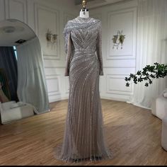 Questions? Leave A Comment Below! Item Is Custom Made. No Size Tag On Item. Shipping Will Take Up To 3 Weeks. Elements Of Drama, Silver Mermaid, Mermaid Evening Dresses, Mermaid Silhouette, Cape Dress, Luxury Dress, Women Party, Ladies Party, British Indian