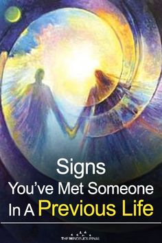 the cover of signs you've met someone in a previous life, with an image of two people holding hands