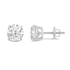 PRICES MAY VARY. DESIGN & CARAT WEIGHT: Elevate your style with these 14K Solid White Gold 2.5 CTW Round Cut Stud Earrings. The meticulous 4-prong setting showcases timeless craftsmanship, ensuring a classic and elegant look suitable for any occasion. WEARABILITY: These high-quality stud earrings offer everyday elegance, providing a secure and sturdy option for daily wear. Whether you're at the office, attending a cocktail party, or engaged in everyday activities, these earrings are designed to White Diamond Earrings For Valentine's Day Formal, Classic White Diamond Earrings For Valentine's Day, Classic Diamond Earrings With Prong Setting For Valentine's Day, White Diamond Earrings With Prong Setting For Valentine's Day, Valentine's Day White Diamond Earrings With Prong Setting, Classic White Gold Diamond Earrings For Valentine's Day, White Classic Earrings For Valentine's Day, Valentine's Day Round Diamond Earrings, Round Diamond Earrings For Valentine's Day With Prong Setting