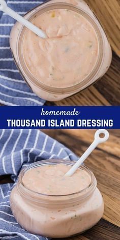 homemade thousand island dressing recipe in a jar