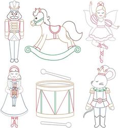 Nutcracker Fantasy | Machine Embroidery Designs by JuJu Free Christmas Embroidery Patterns, Fantasy Machine, Nutcracker Coloring Pages, Whimsical Nutcracker, Numbers Embroidery, Christmas Hand Embroidery, Felt Ornaments Diy, Icing Transfers