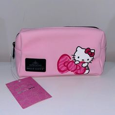 Brand New, Never Used Hello Kitty Pink With Pink Animal Print Makeup Pouch By Impressions Travel Case High Quality Faux Leather Inside Zipper Pocket Outside Slip Pocket On The Back With Velcro Closure Waterproof Size: 8.25” W X 3” D X 5.25” H Fast & Safe Shipping Comes With Just The Pouch, Matching Hello Kitty Make Up Bag In My Closet! Pink Makeup Bags, Hello Kitty Makeup Bag, Pop Tab Crafts, Hello Kitty Y2k, Hello Kitty Merchandise, Pencil Case Pouch, Cute Makeup Bags, Hello Kitty Makeup, Pink Animal Print