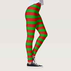 Christmas Red Green Stripes Elf Costume Holiday Leggings #Halloween #costumes #cosplay Maroon Shirt Outfit, Burgundy Top Outfit, Burgundy Sweater Outfit, Autumn Shirt Outfit, Christmas Stripes, Christmas Elf Costume, Green Costumes, Burgundy Casual Dress, Red And Green Christmas