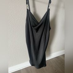 Motel- Never Worn- Silky Dress Size Xs Edgy Black Dress With Spaghetti Straps, Edgy Spaghetti Strap Dresses For Night Out, Edgy Spaghetti Straps Dresses For Night Out, Motel Rocks Dress, Rock Dresses, Motel Rocks, Silky Dress, Dresses Xs, Colorful Dresses