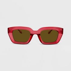 Red Rectangular Sunglasses With Tinted Lenses, Red Rectangular Sunglasses With Gradient Lenses, Red Rectangular Sunglasses With Mirrored Lenses, Red Rectangular Polarized Sunglasses, Modern Red Rectangular Sunglasses, Red Rectangular Sunglasses With Uva Protection, Red Rectangular Sunglasses For Summer, Red Square Frame Sunglasses With Tinted Lenses, Red Square Frame Sunglasses With Uv Protection