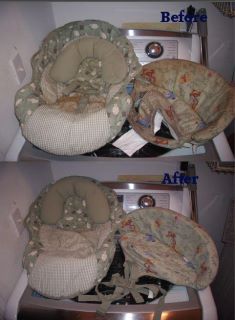 two pictures of the same baby's crib