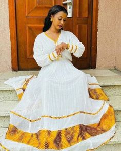 Beautiful Ethiopian and Eritrean Habeshan Dress. Stylish Menen, 100% Cotton. PLEASE LEAVE YOUR PHONE NUMBER FOR DELIVERY PURPOSES. THANK YOU. Next Dresses, Future Wedding Plans, Silk Press