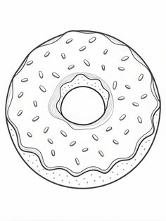 a drawing of a donut with sprinkles on it