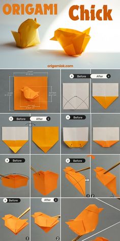 how to make an origami chick step by step instructions