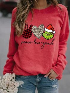 Women S Peace Love Grinch Sweatshirt Shipping from the US. Easy 30 day return policy, 100% cotton, Double-needle neck, sleeves and hem; Roomy Unisex Fit. Grinch Sweatshirt, Sweat Band, Christmas Outfits, Panel Hat, Protective Gear, Sweatshirt Christmas, New Wardrobe, Christmas Shirt, Christmas Sweatshirts