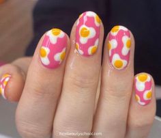 Spring Nail Design, Paint Nails, Finger Paints, Summer Nail Ideas, Vibrant Nails, Seasonal Nails, Nail Stuff, Simple Nail, Uñas Acrilicas