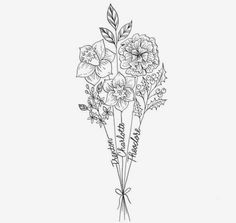 Composition Tattoo, Tattoos For Your Child, Tattoo With Names, Names Tattoo, Floral Sketches, Flower Composition, Drawing Floral, Lotus Tattoo Design, Tattoos With Kids Names