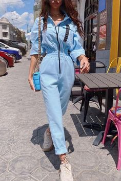 Details:Material:PolyesterStyle:Fashion Pattern Type:SolidSleeve Style:RegularSleeve Length:Long SleeveNeckline:LapelSilhouette: Comfort FitPackage: 1 x JumpsuitSizeLengthBustWaistHipS52.838.625.240.2M53.140.226.841.7L53.541.728.343.3XL53.943.329.944.9Tips: Size: please check measurements carefullyPlease allow 0.5-1" difference due to manual measurementDifferent monitor settings means colors may differ slightly1" = 2.54cm Casual Overalls With Zipper Closure, Summer Zipper Jumpsuits And Rompers In Overall Style, Casual Summer Jumpsuits And Rompers With Zipper, Trendy Overall Jumpsuit With Zipper Closure, Trendy Overall Jumpsuits And Rompers With Zipper Closure, Casual Jumpsuits And Rompers With Zipper, Casual Denim Jumpsuit With Zipper For Spring, Fitted Denim Jumpsuit With Zipper For Spring, Spring Fitted Denim Jumpsuit With Zipper