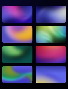 four different colored squares on a black background with the same color as the image above them