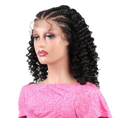 PRICES MAY VARY. Material: Black braided synthetic lace front braids wigs hand made by professional skilled workers, top quality synthetic fiber, natural luster, soft texture, tangle free, more lightweight braided wigs. Handmade braids lace front wigs, this lace front braid wig completely feels like your own natural hair. Transparent soft lace and best quality synthetic fibers super light weight, full right thickness, neatly and tightly done, tangle free, long-term use Easy to Wear: Fully hand b Front Braid, Braided Wigs For Black Women, Braids Wigs, Full Lace Frontal, Front Braids, Braid Wig, Box Braid Wig, Braided Wigs, Braided Wig