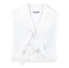 <p>The Jubilee textured bathrobe has a granite weave terry with the ruched striped border running along the collar and cuff. The robe is made with 100% long staple cotton. It is available in two different sizes, small/medium and large/extra-large. The small/medium measures 24"W in the front chest, 20.5" sleeve length and 50.5" long from the shoulder. The large/extra-large measures 27.5"W in the front chest, 22" sleeve length and 52.5" long from the shoulder. A Peacock Alley, Luxury Dinnerware, Towel Collection, Monogram Styles, Fine Linens, Sleepwear & Loungewear, Collar And Cuff, Classic White, The Well