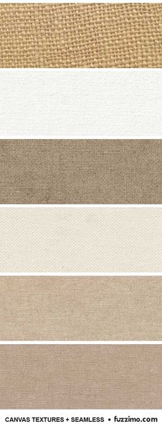 the color swatches for canvas textures and seams are shown in different colors, including beige