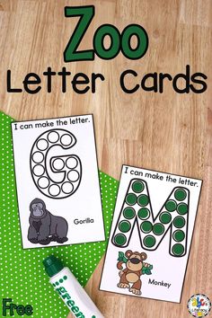 the zoo letter cards are ready to be used for children's learning and crafts