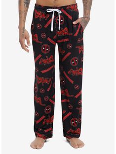 Cartoon Pajama Pants, Cutesy Outfit, Deadpool Logo, Pajamas For Girls, Deadpool Cosplay, Superhero Costumes, Pj Bottoms, Super Hero Outfits, Matching Pjs